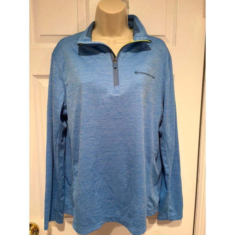 Vineyard Vines Performance 1/4 Zip Pullover Blue Golf Preppy Mens M Outdoor